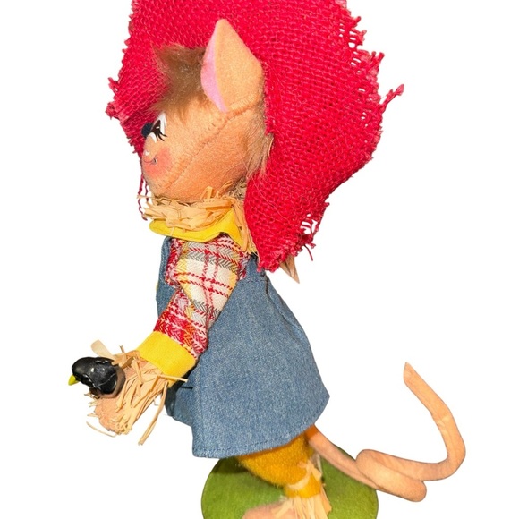 🌻 Annalee 2013 8” Scarecrow Girl Mouse – Fall Harvest Collectible Figurine - Picture 3 of 10
